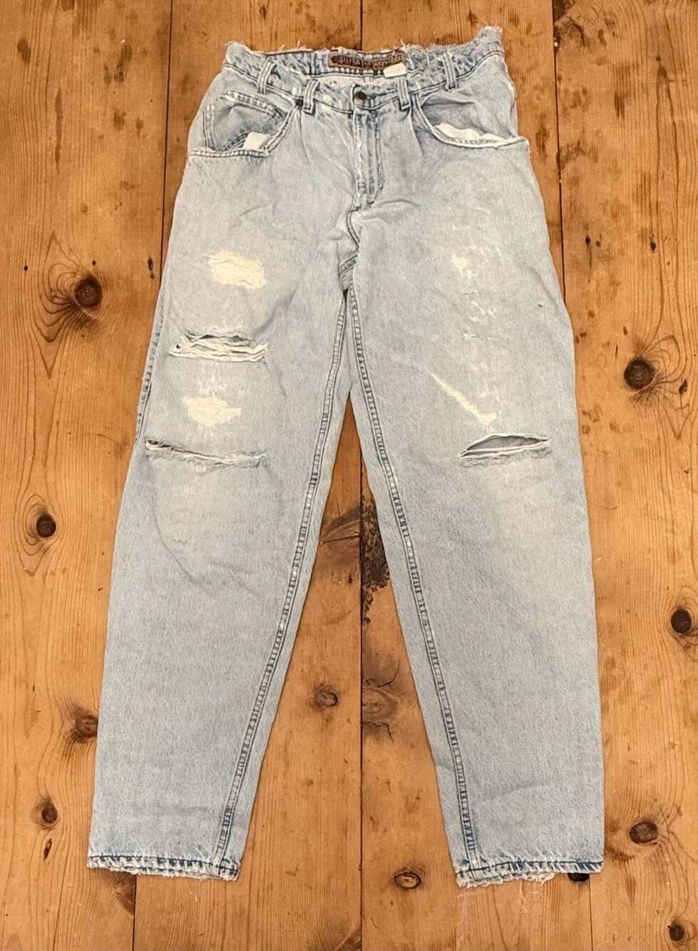 Vintage Levi's SilverTab Jeans Heavily Distressed Denim Light Wash, 33x34